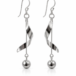 Aros Plata 925 Colgantes Diseño Ondulado Elegante