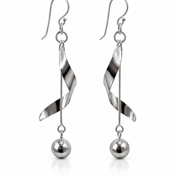 Aros Plata 925 Colgantes Diseño Ondulado Elegante