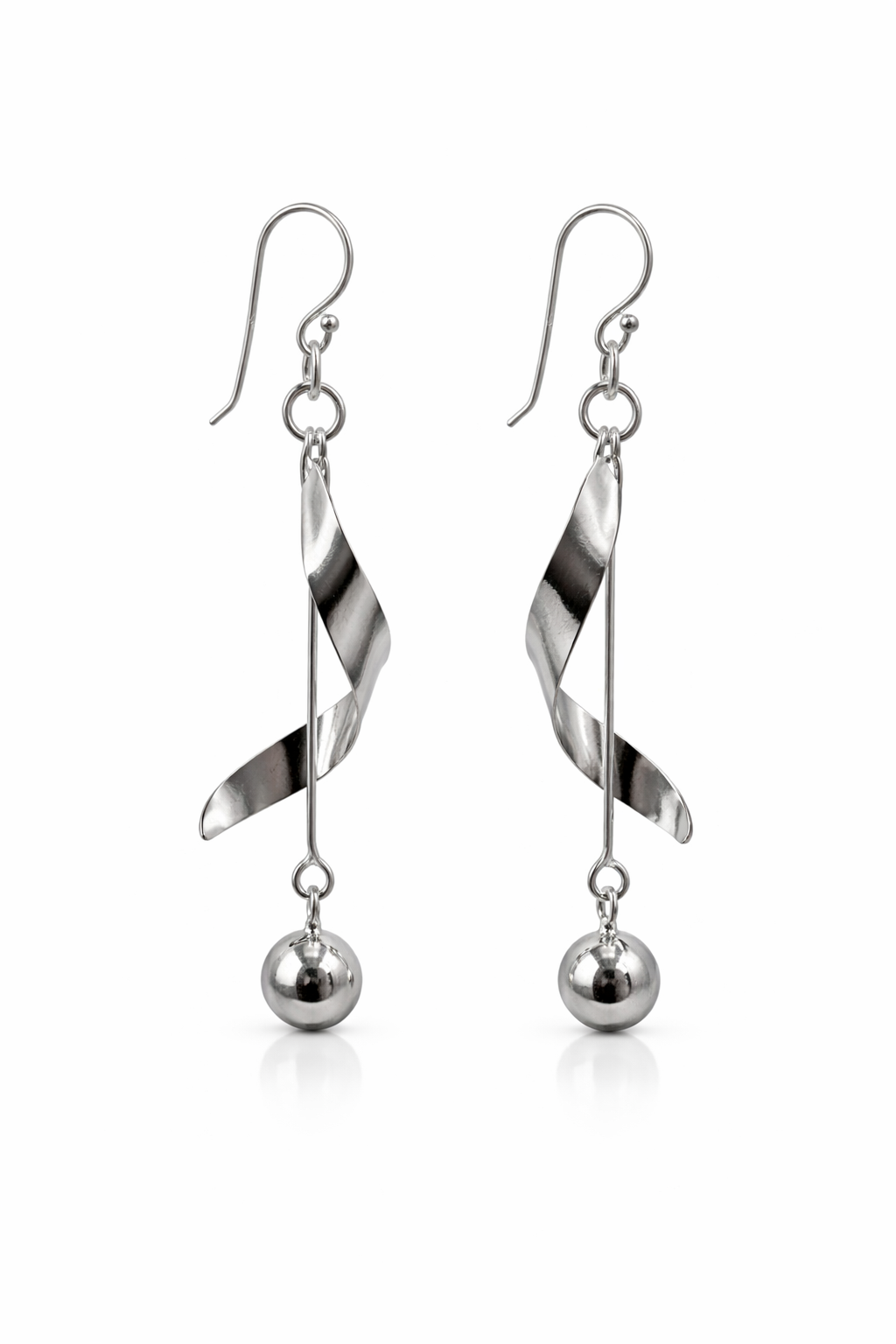 Aros Plata 925 Colgantes Diseño Ondulado Elegante