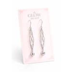 Aros Largos Plata 925 Doble Espiral Con Esfera