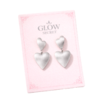 Aros Plata 925 Doble Corazón Cepillado