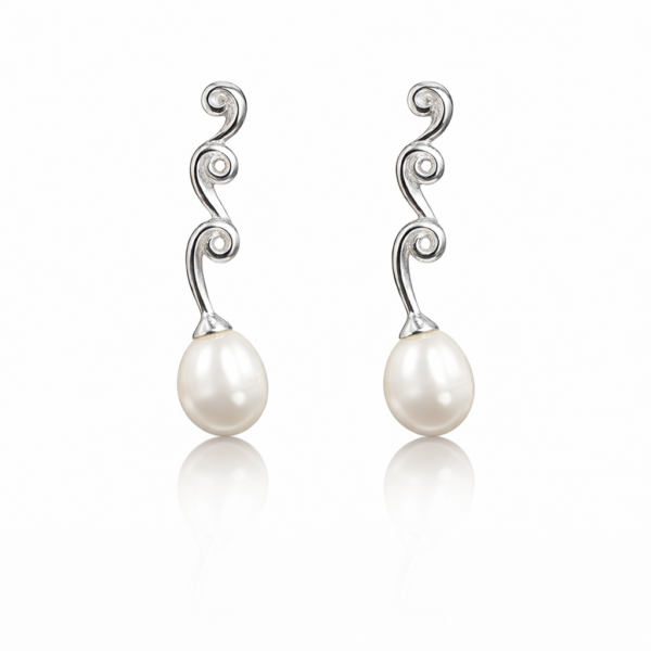 Aros Plata 925 Mujer Diseño Perlas Elegantes