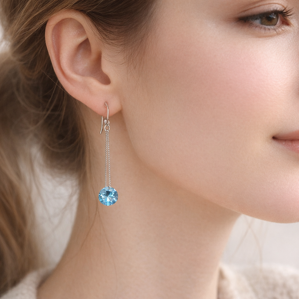 Aros Colgante Mujer Plata 925 Cristal Swarovski Regalo