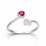 Anillo Corazones Plata 925 Ajustable Mujer Regalo Elegante