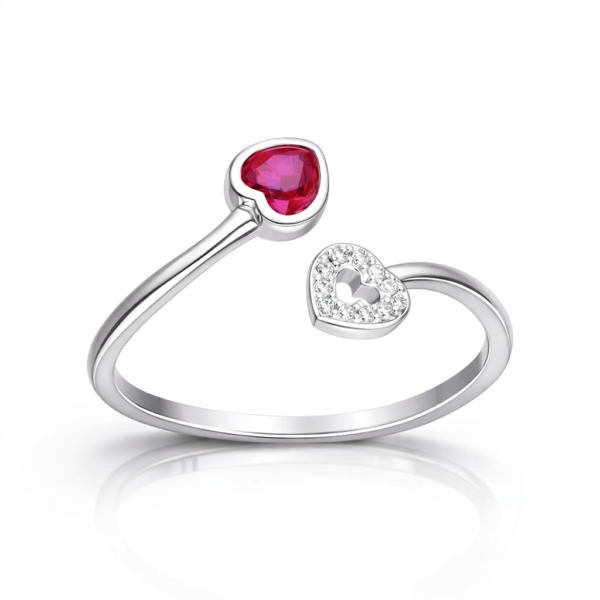 Anillo Corazones Plata 925 Ajustable Mujer Regalo Elegante