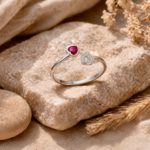 Anillo Corazones Plata 925 Ajustable Mujer Regalo Elegante