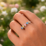 Anillo Plata 925 Diseño Multicolor Circones Elegantes Medida 16