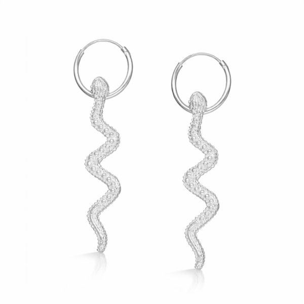 Aros Argolla Serpiente Plata 925 Diseño Glow Exclusivo Mujer
