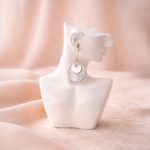 Aros Colgantes de Plata 925 para Mujer Diseño Doble Disco Texturizado y Pulido