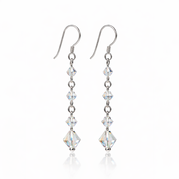 Aros Colgantes en Plata 925 Cristales Swarovski Hipoalergénicos