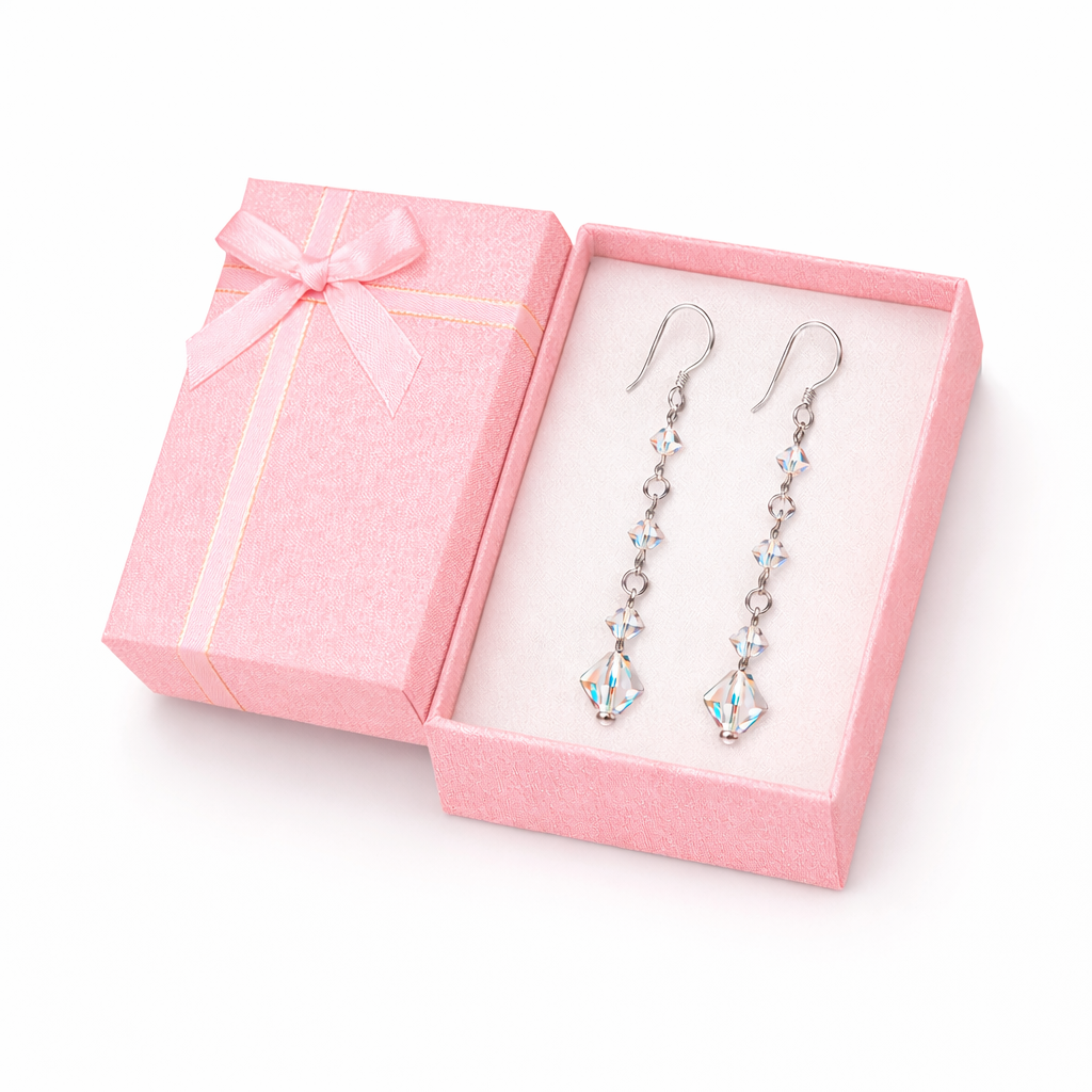 Aros Colgantes en Plata 925 Cristales Swarovski Hipoalergénicos