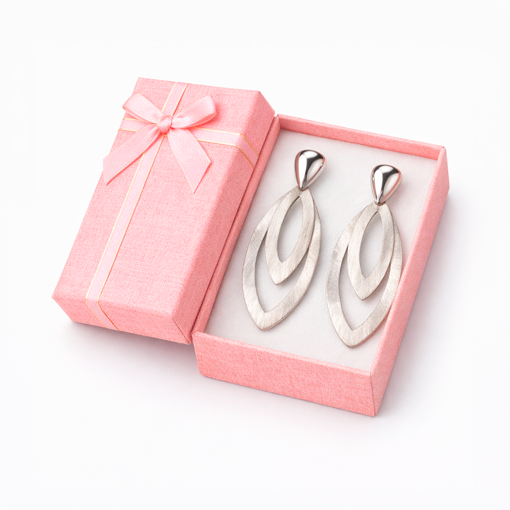 Aros Elegantes de Plata 925 para Mujer Glow Secret Diseño de Hojas Cepilladas