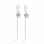 Aros Pasadores de Plata 925 Cristal Swarovski Diseño Corazón