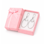 Aros de Plata 925 para Mujer Colgantes Ovalados con Disco Cepillado Elegante