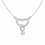 Collar Mujer Plata 925 Corazón Brillante con Circones Diseño Elegante Regalo Ideal