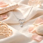 Collar Mujer Plata 925 Corazón Brillante con Circones Diseño Elegante Regalo Ideal
