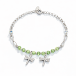 Pulsera para Regalar Mujer Elegante con libélula cristales verdes detalle