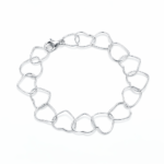 Pulsera Plata 925 Corazones Mujer con eslabones de corazones diseño elegante