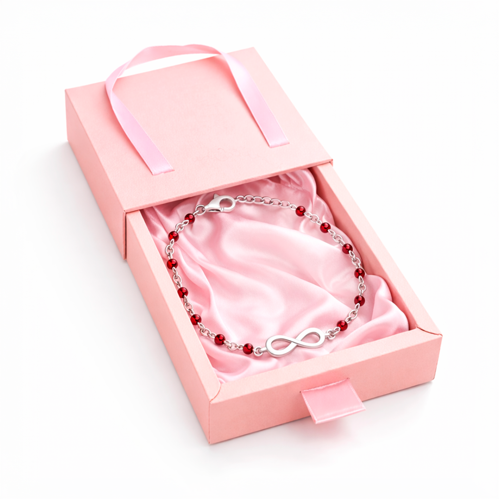 pulsera infinito plata 925 en caja de regalo