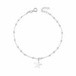 Tobillera Ajustable Plata 925 Diseño Esferas con Estrellas de Mar Summer Glow