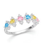 Anillo Multicolor en Plata 925 con circon diseño elegante vista principal