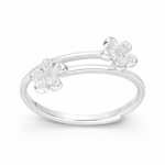 Anillo floral ajustable plata 925 con diseño elegante y acabado brillante