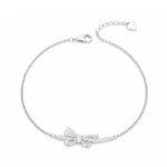 Pulsera plata 925 brillante ajustable para mujer con circón