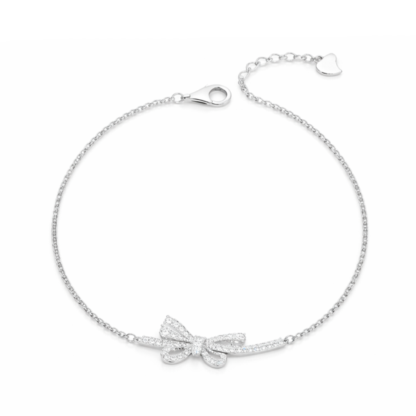 Pulsera plata 925 brillante ajustable para mujer con circón