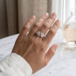Anillo Ajustable Plata 925 Mujer Doble Hoja Circón