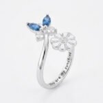 anillo-de-mariposa-y-flor-vista-lateral Anillo de Mariposa y Flor en Plata 925 Ajustable