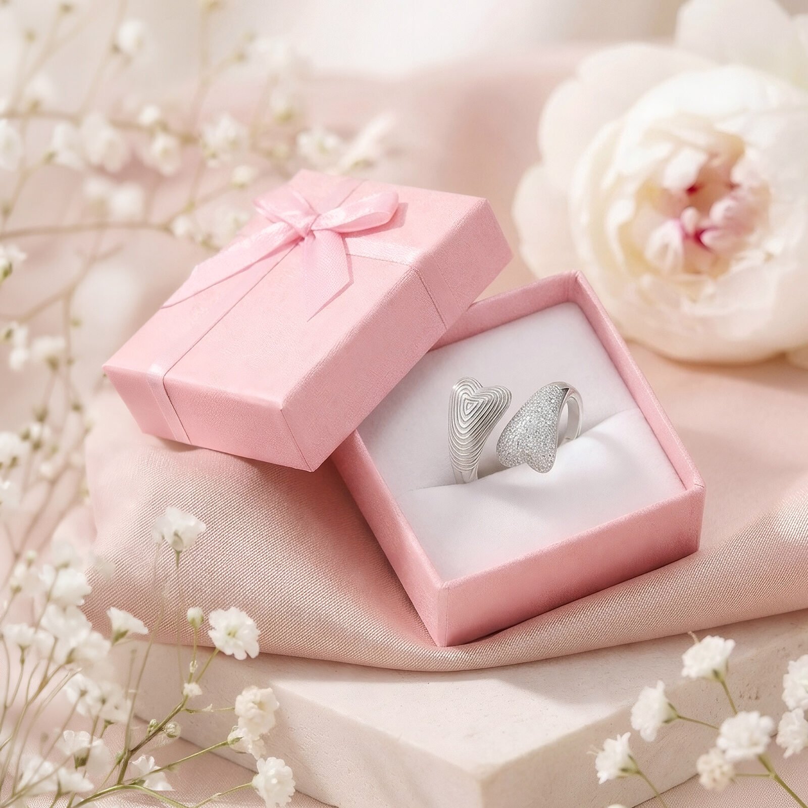 anillo-doble-corazon-brillante-caja-regalo-dia-de-la-madre Anillo Doble Corazón Brillante en caja de regalo rosada estilo Día de la Madre