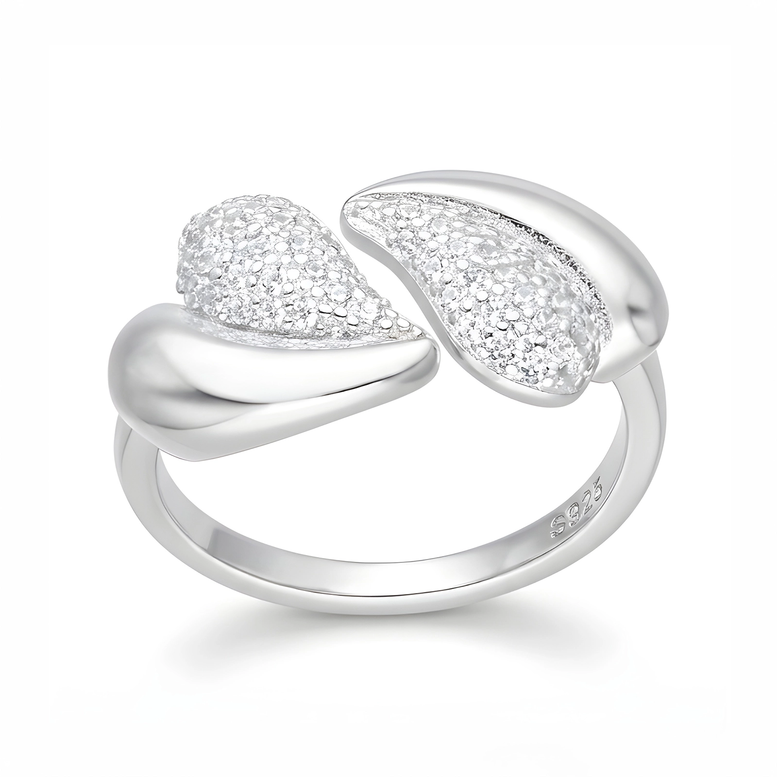 Anillo Doble Hoja Plata 925 Mujer Ajustable | Glow Secret Anillo Doble Hoja Plata 925 Mujer Ajustable de Glow Secret, elaborado en Plata 925 certificada con acabado texturizado y diseño elegante para uso diario.