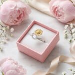 Anillo Sol Brillante Ajustable en caja rosa de regalo plata 925 mujer elegante