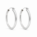 Aros Argolla Facetada Plata 925 Mujer | Cyber Glow