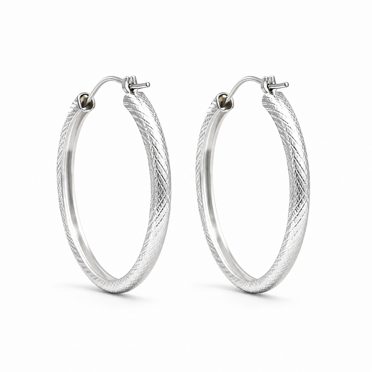 Aros Argolla Facetada Plata 925 Mujer | Cyber Glow