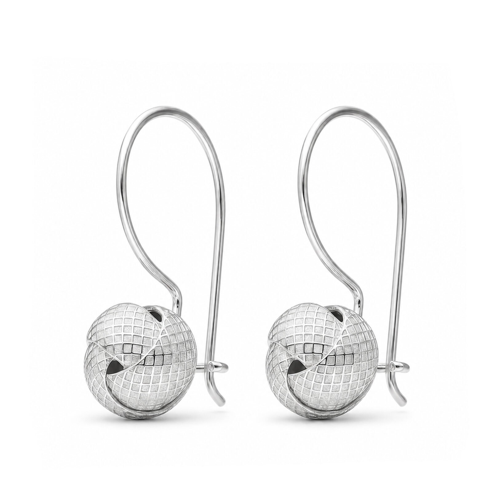 aros colgantes esferas auroras de plata 925 con diseño de nudo y textura elegante