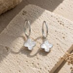 Aros Trébol Nácar Plata 925