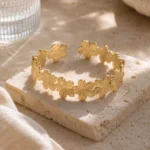 Brazalete Dorado Mujer Lifestyle Gold Essential Glow Secret Brazalete Dorado Mujer Flores | Enchapado en Oro 18K y PVD