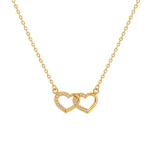 Collar Doble Corazón Mujer Collar Doble Corazón Mujer Chapado en Oro 18K de la colección Gold Essential.