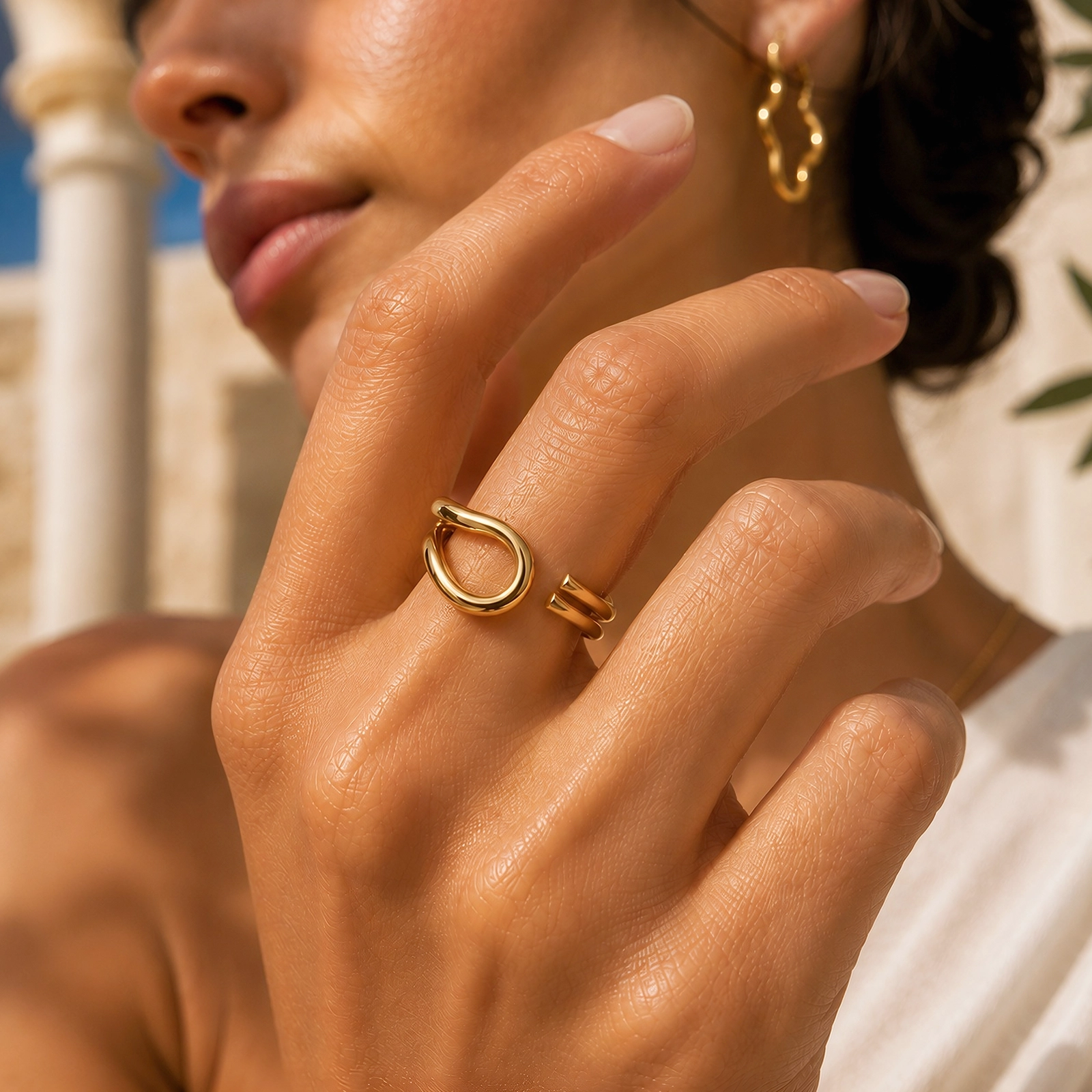 Anillo Ajustable Enchapado en Oro 18K Gold Essential de Glow Secret