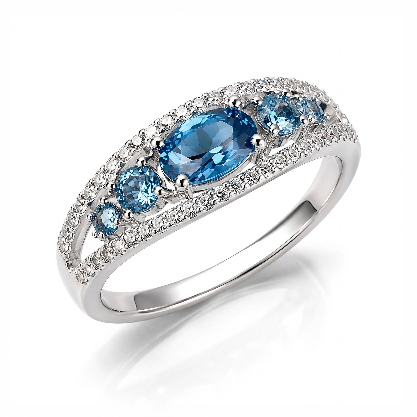 Anillo en Plata 925 y Cristales Azules | Spring Glow Anillo en Plata 925 y Cristales azules Spring Glow by Glow Secret.