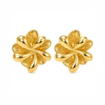 Aros Dorados Flor Mujer | Gold Essential Glow Secret Aros dorados flor mujer Glow Secret Gold Essential sobre fondo blanco.