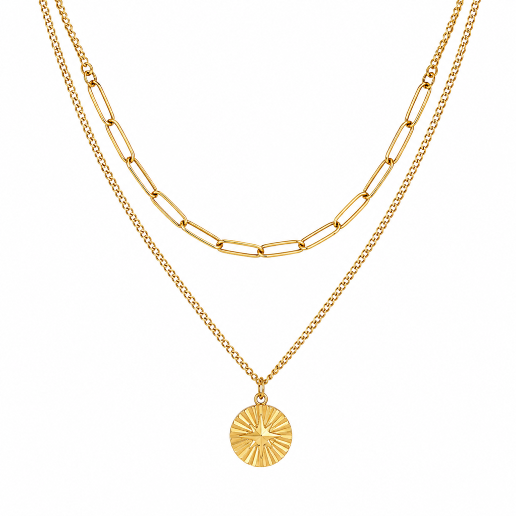 Collar Sol Dorado Mujer Enchapado en Oro 18K | Gold Essential
