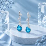 Aros Natural Drop en Circón de Glow Secret en escena Crystal Blue.