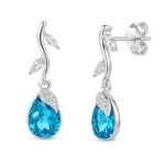 Aros Natural Drop en Circón en Plata 925 de la colección Crystal Blue de Glow Secret.