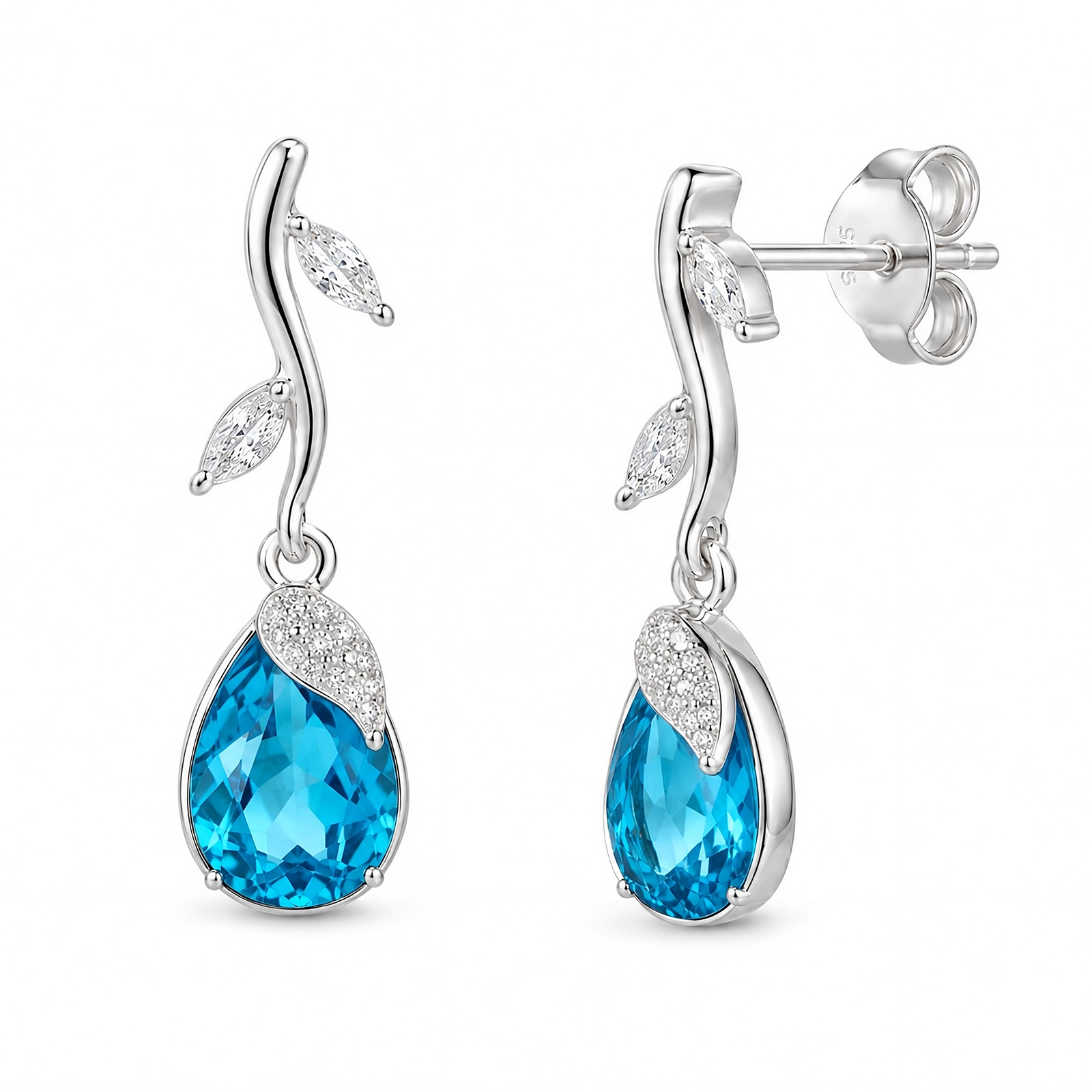 Aros Natural Drop en Circón | Crystal Blue