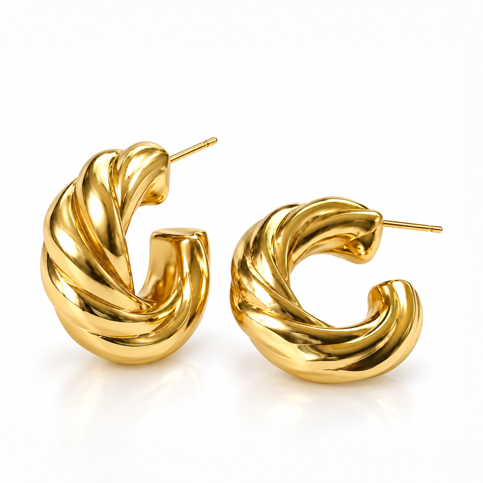 Aros Semi Argolla Dorados de la colección Gold Essential.