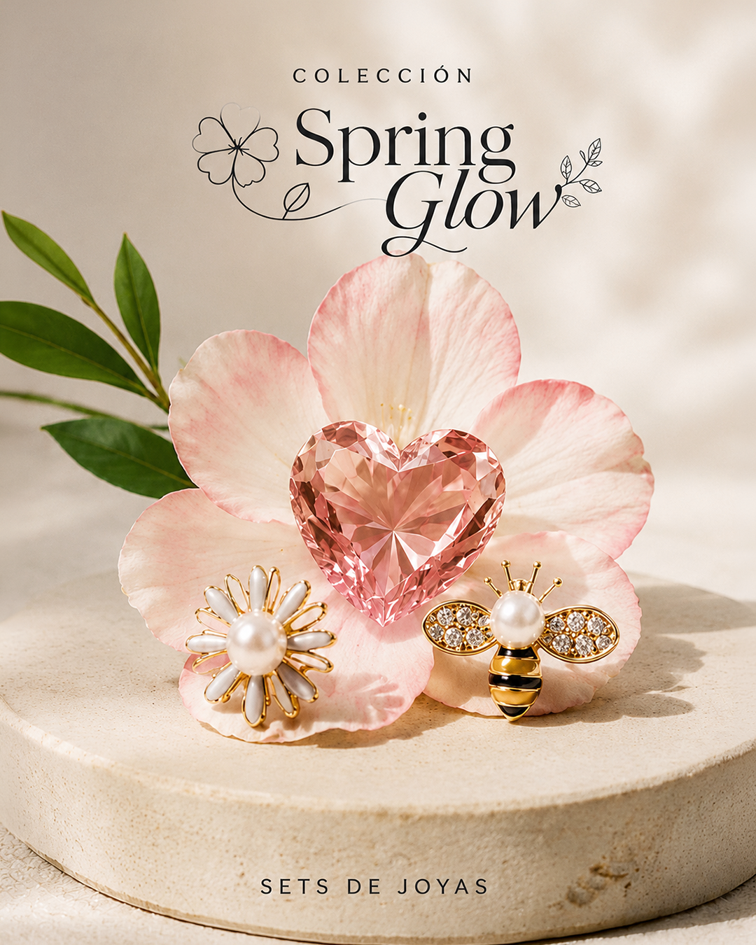 Colección Spring Glow de joyas florales glow secret